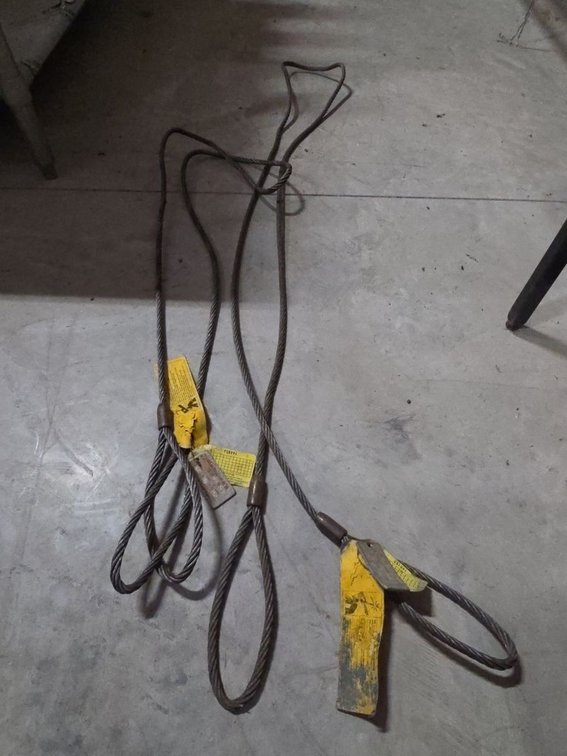 Total Tool Wire Rope Choker Sling Lot 3/8 In Steel Lifting Cables