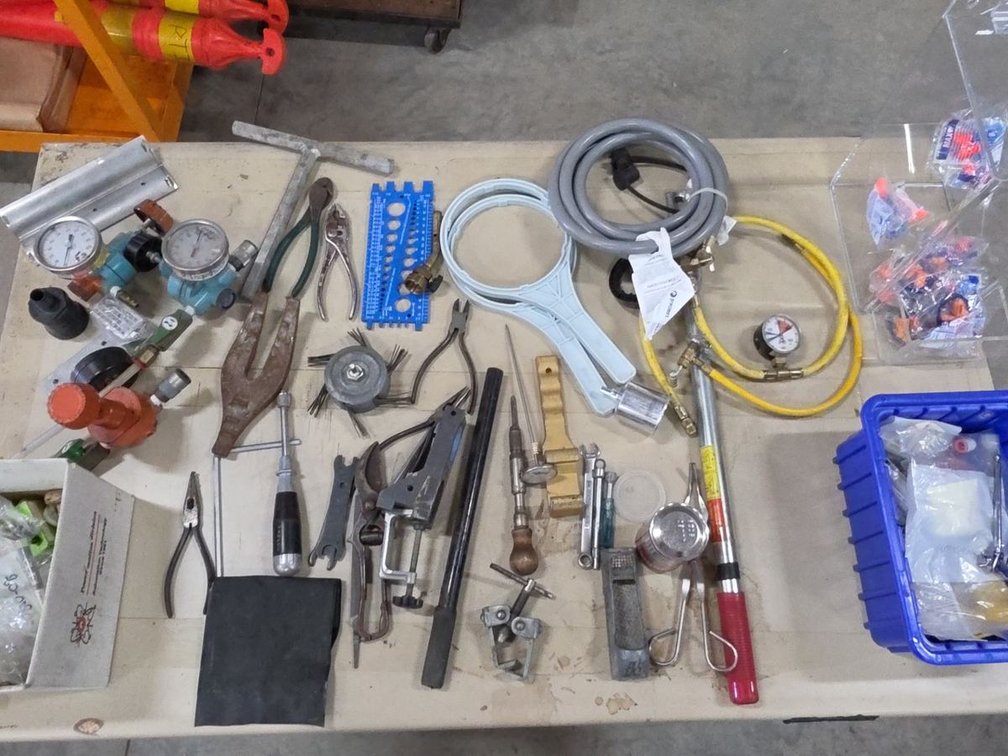 Lot of Assorted Industrial Plumbing Tools Gauges Hoses Parts