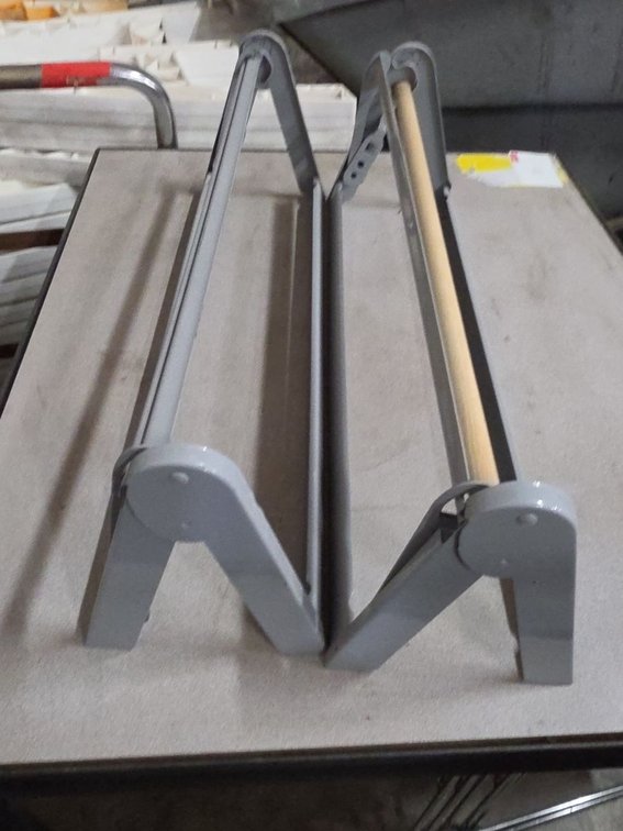 2 Gray Metal Paper Roll Holders Dispenser Racks 24in Used