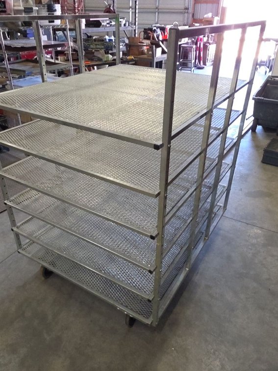 Commercial Rolling Metal Mesh Shelf Rack 5 Tier 42x48x60 Industrial