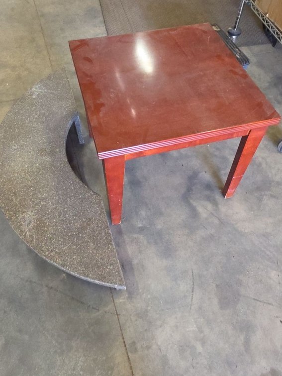 Accent Furniture Lot Wood End Table & Terrazzo Style Bench