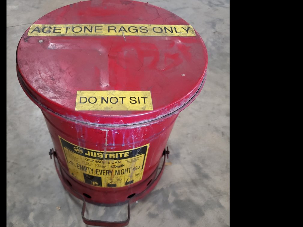 Lot 91: Justrite oily waste can