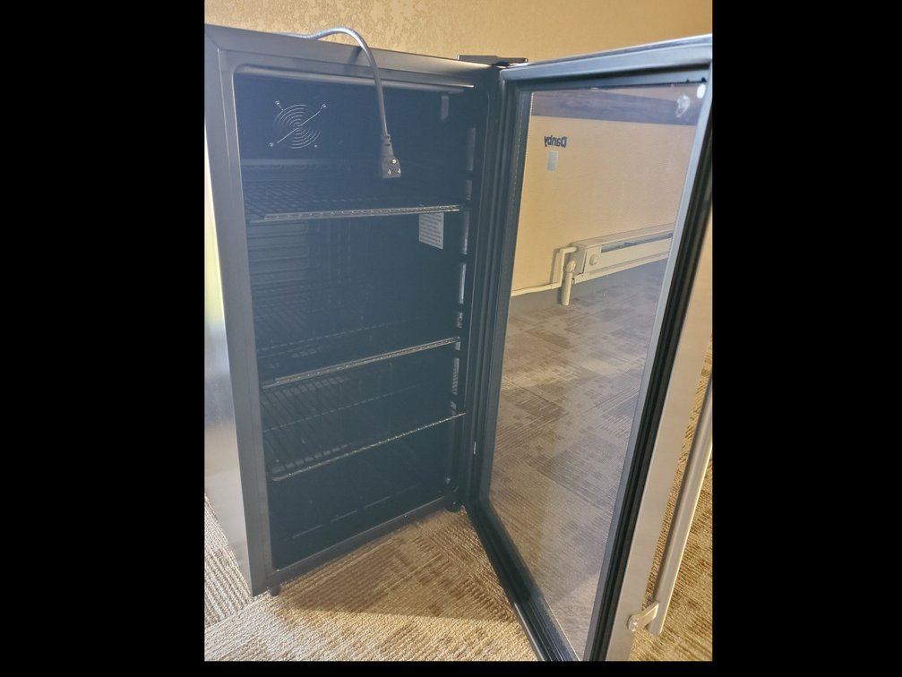 Lot 16: Mini Refrigerator DANBY BRAND and GE Microwave 