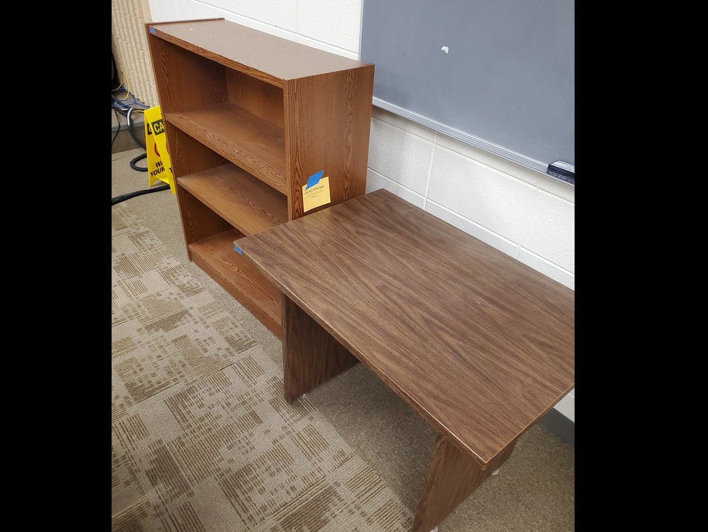Lot 47: Desk and Bookshelf 