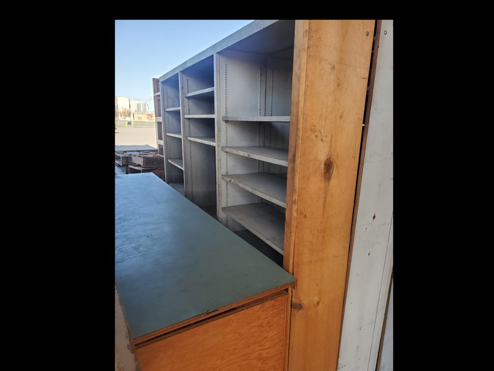 Lot 69: wooden cabinet with Adjustable shelves