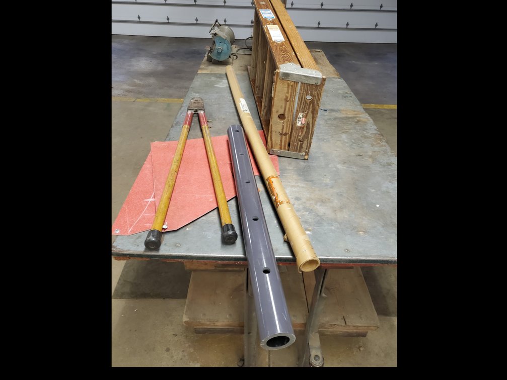 Lot 127: Ladder & Contents on top and below table