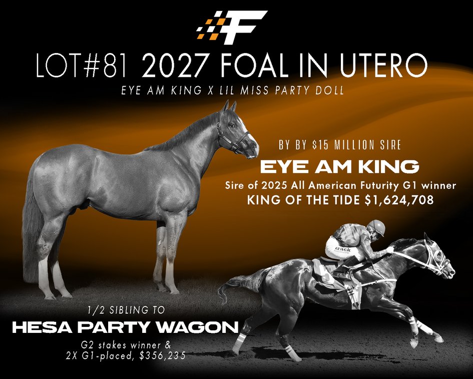 '27 embryo, Eye Am King x Lil Miss Party Doll SI 98, PYC Paint your Wagon SI 107 - $20,908, PE $677,567