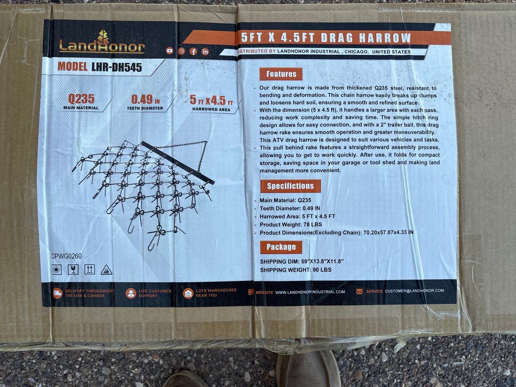 5' X 4.5' Drag Harrow