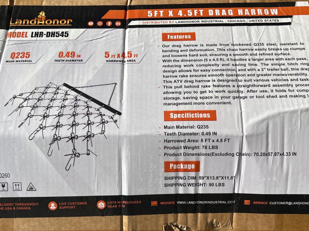 5’x4.5’ Drag Harrow