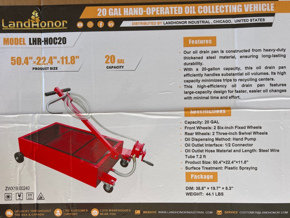20 Gallon Oil Collection Vehicle