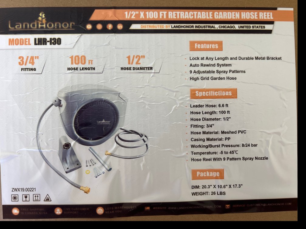 100’ Retractable Garden Hose Reel
