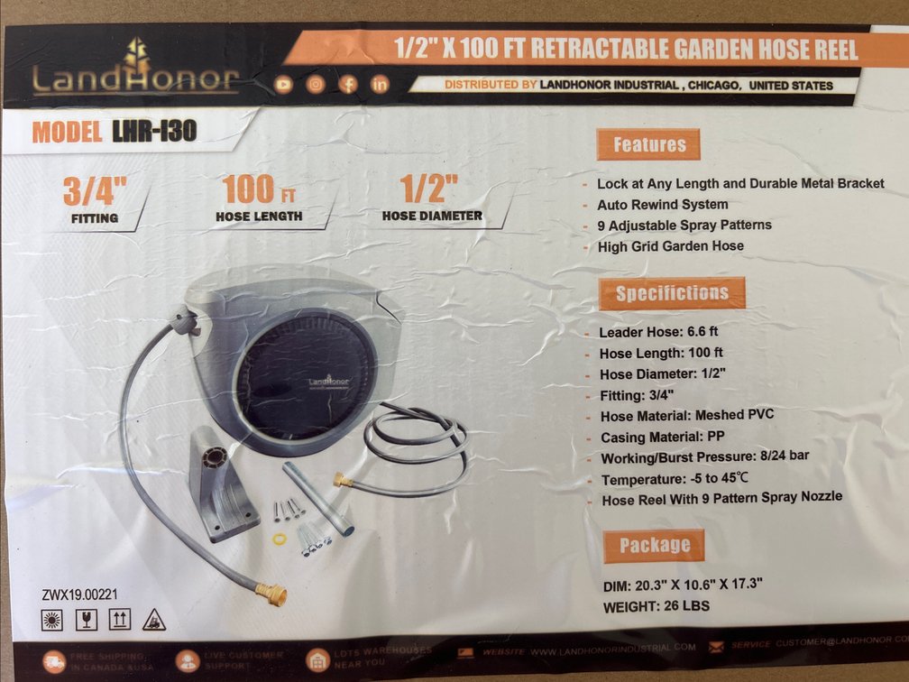 100’ Retractable Garden Hose Reel