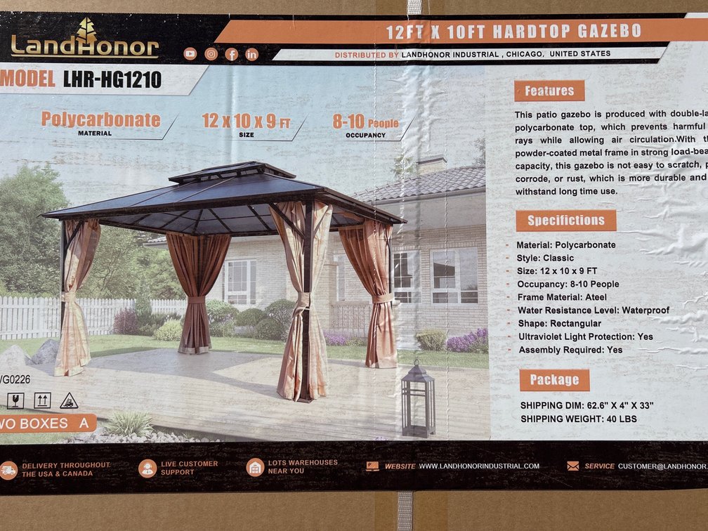12’x10’ Hardtop Gazebo