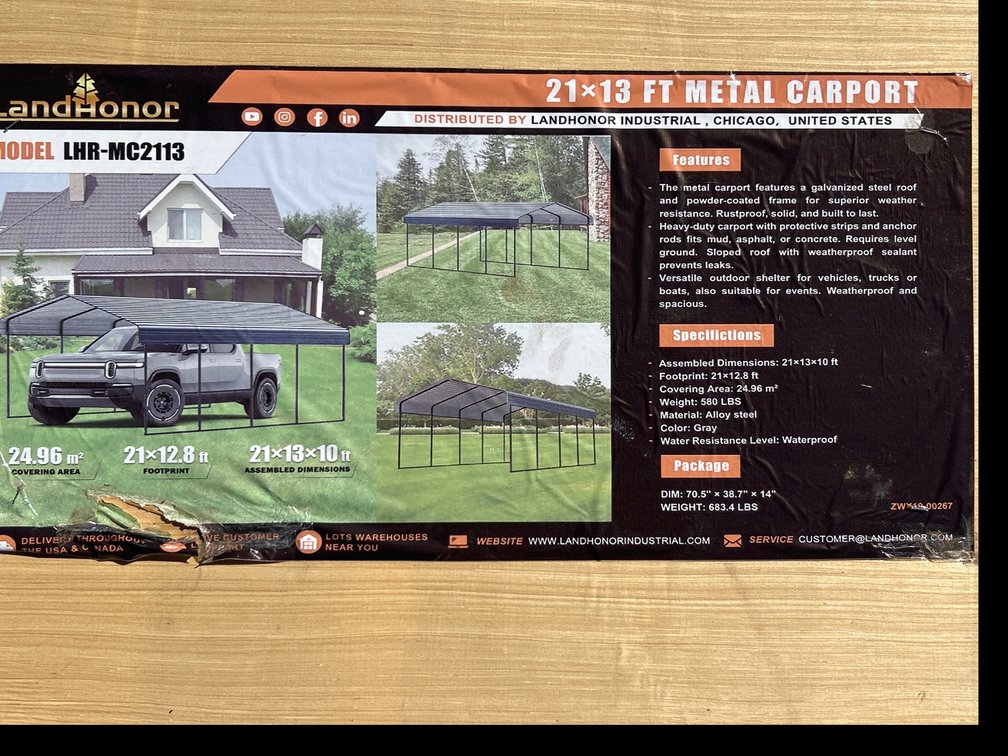 21’x13’ Metal Carport
