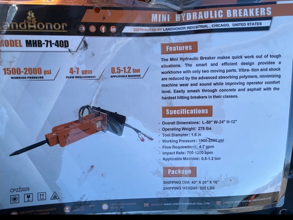 Mini Skidsteer Jackhammer