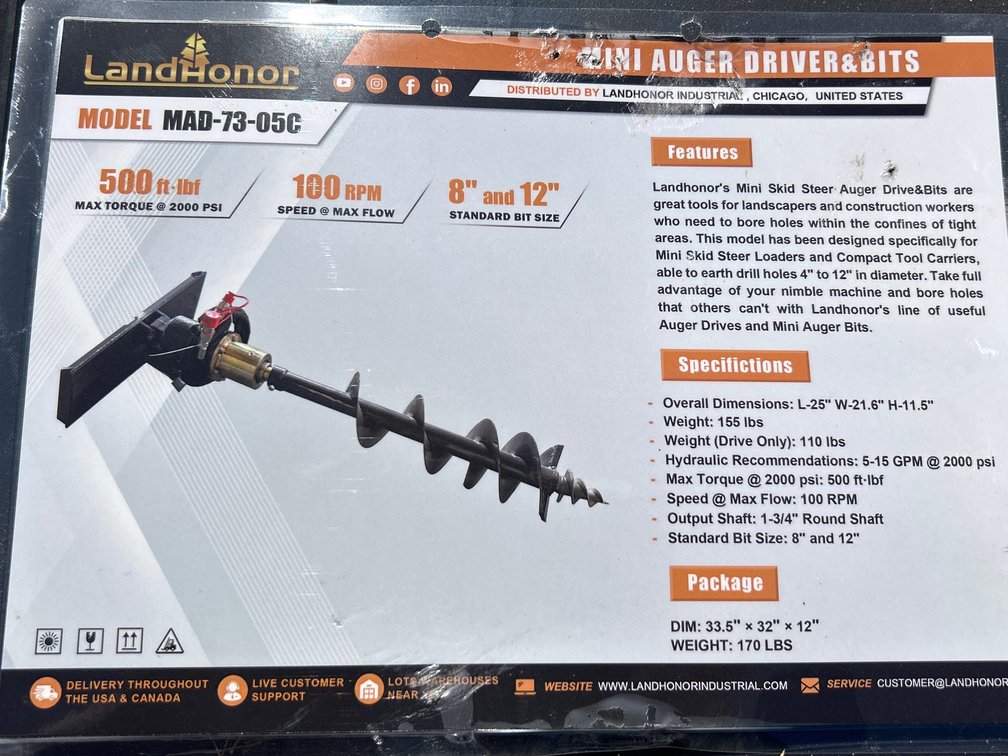 Mini Skidsteer Auger and Bits