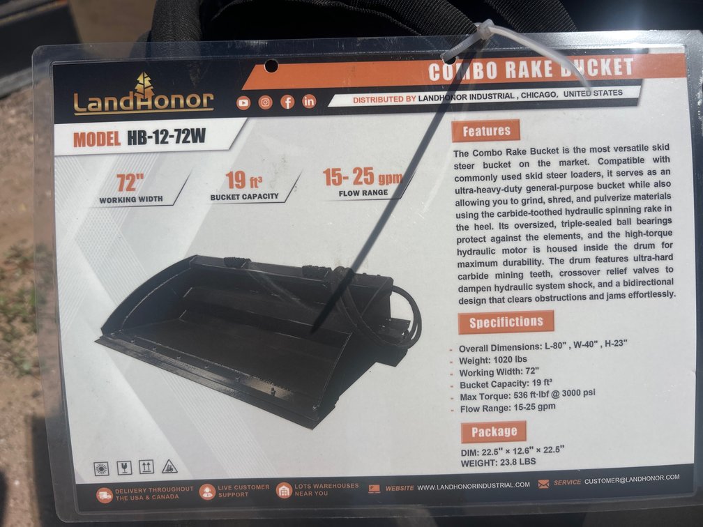 Skidsteer Combo Rake Bucket