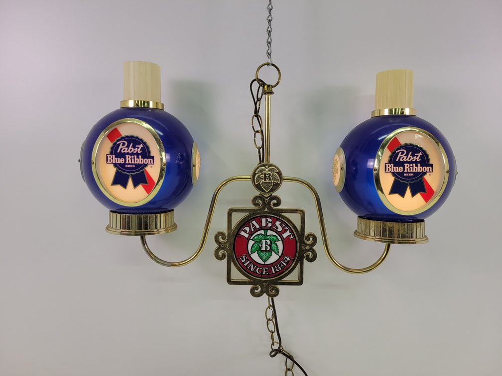 Vintage Pabst Blue Ribbon Hanging Beer Light