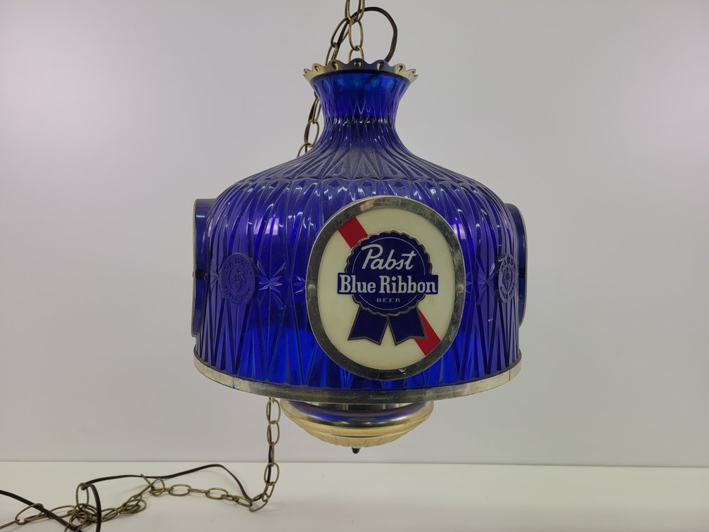 Vintage Pabst Blue Ribbon Hanging Beer Light