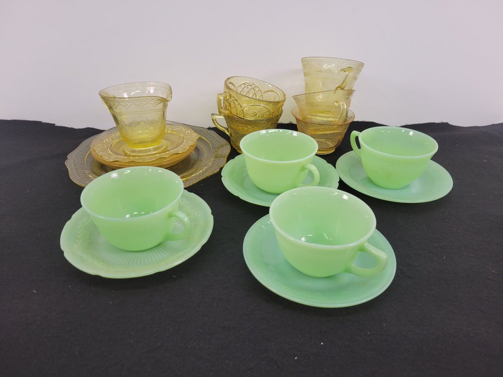 Fire-king Jadeite and Yellow Depression Glass Lot