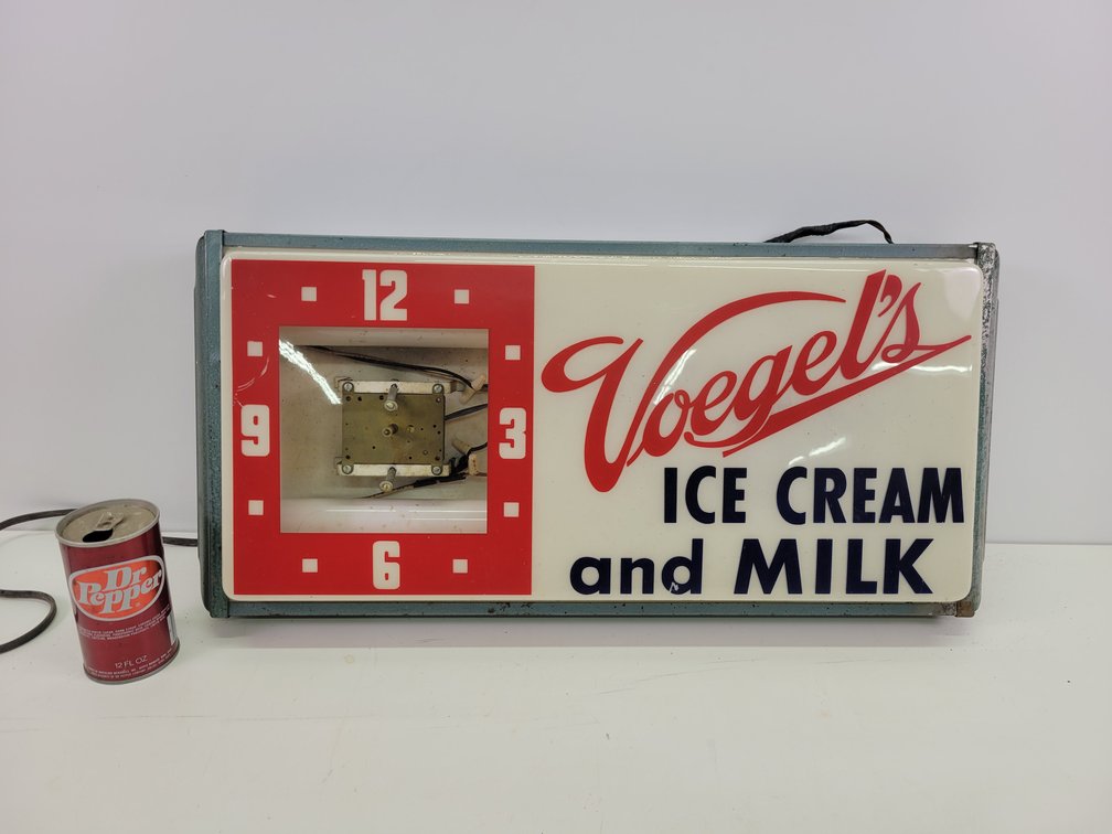 Voegel's Lighted Clock Sign