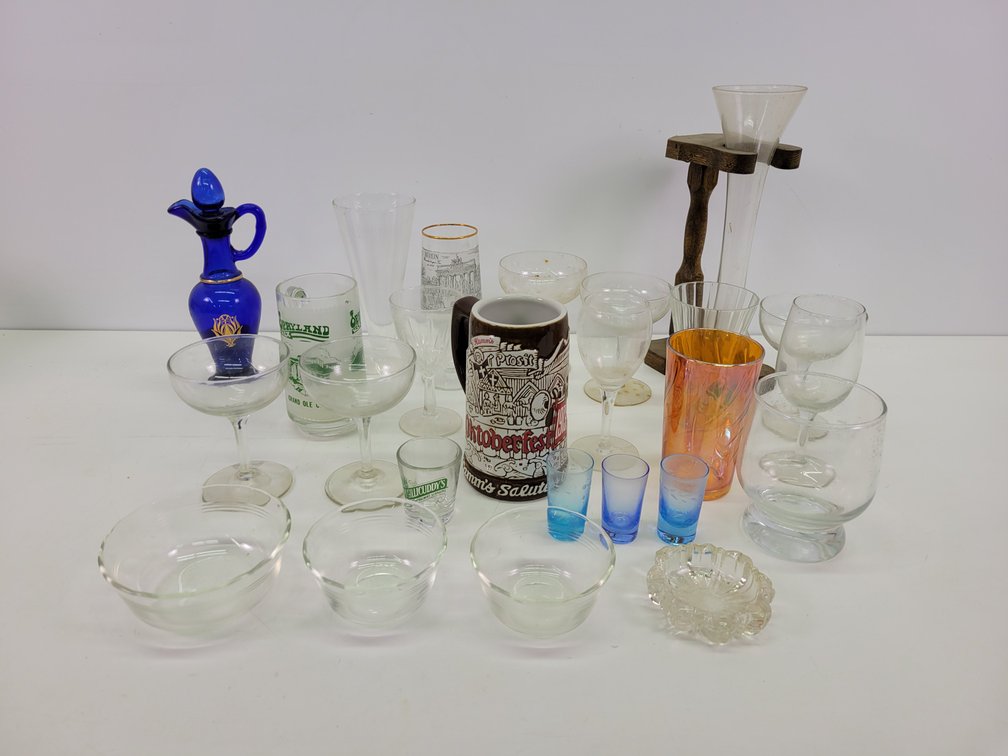Bar Glasses, PYREX Dishes and More
