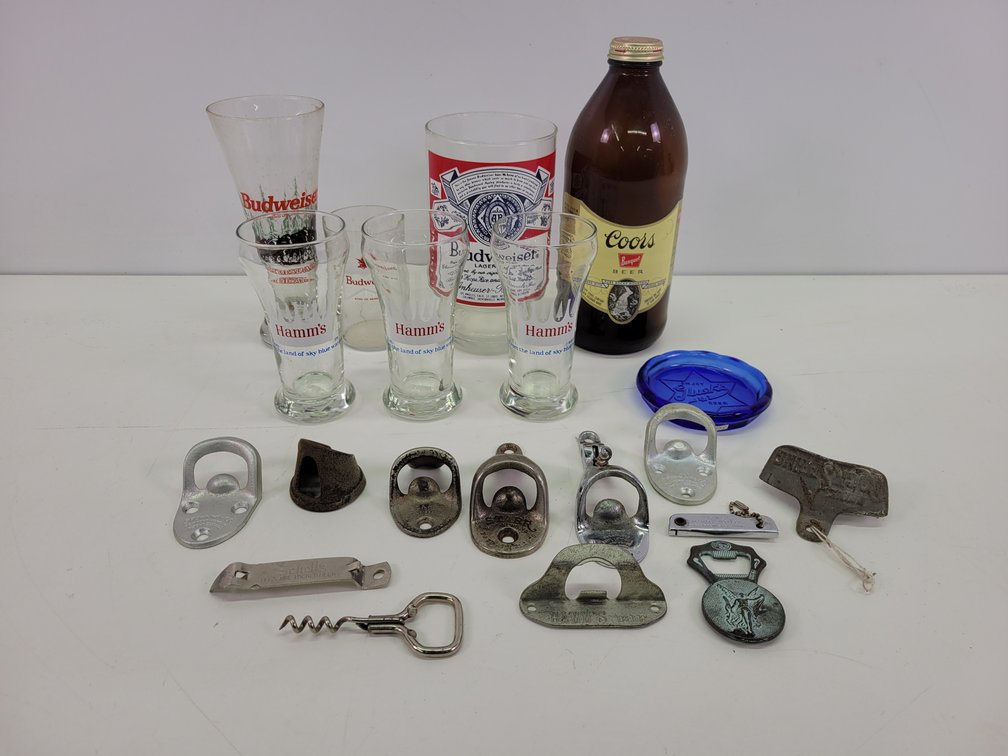 Vintage Bottle Openers, Hamm's Beer Tasting Glasses, and More
