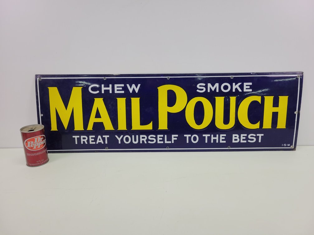 Vintage Porcelain "Mail Pouch" Tobacco Sign