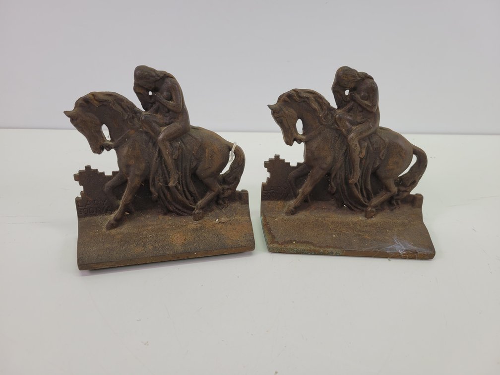 "Lady Godiva" Cast Iron Bookends