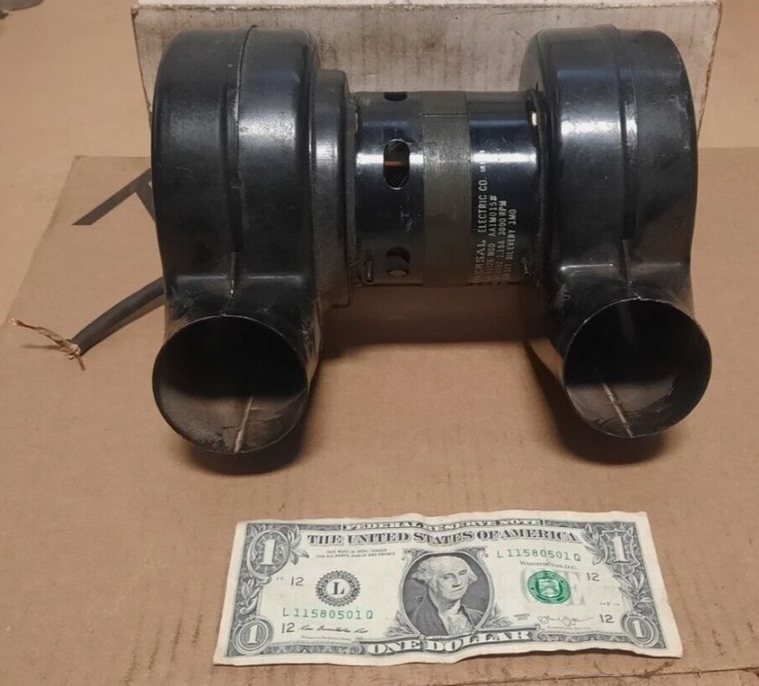 Universal Electric Co. AC Motor With Dual Blowers (115VAC, 1.15 Amps)