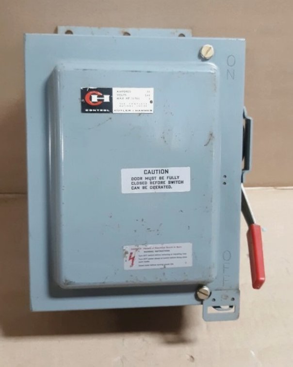 Cutler Hammer Safety Disconnect Switch (2-Pole, 30A, 125/250VAC)