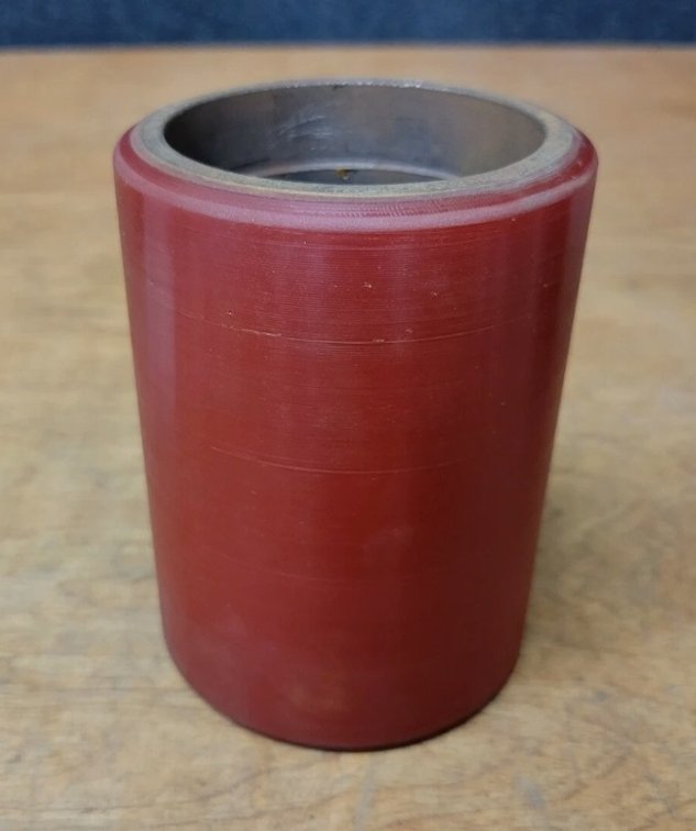 Lot of (27) Conveyor Support Rollers (Used Hubs Rebonded with New Rubber)