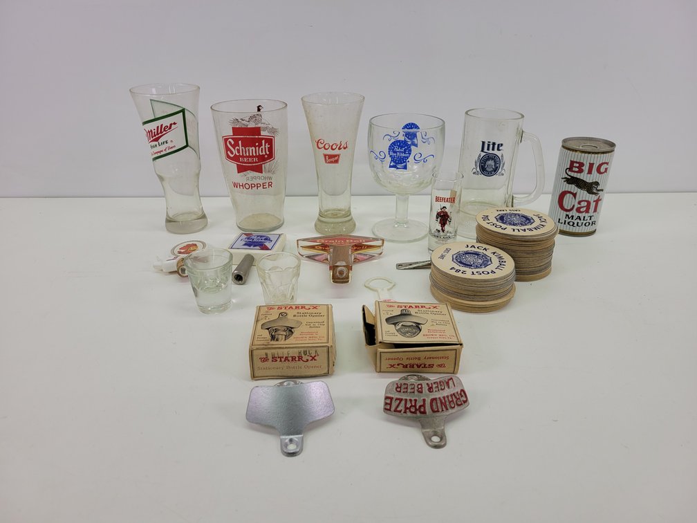 Beer Glasses, Taps, Openers, and More