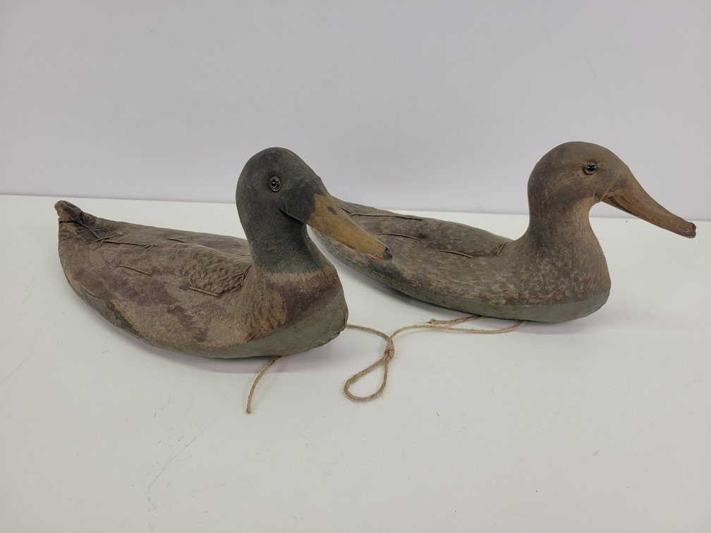 (2) Armstrong "Featherweight" Canvas Duck Decoys
