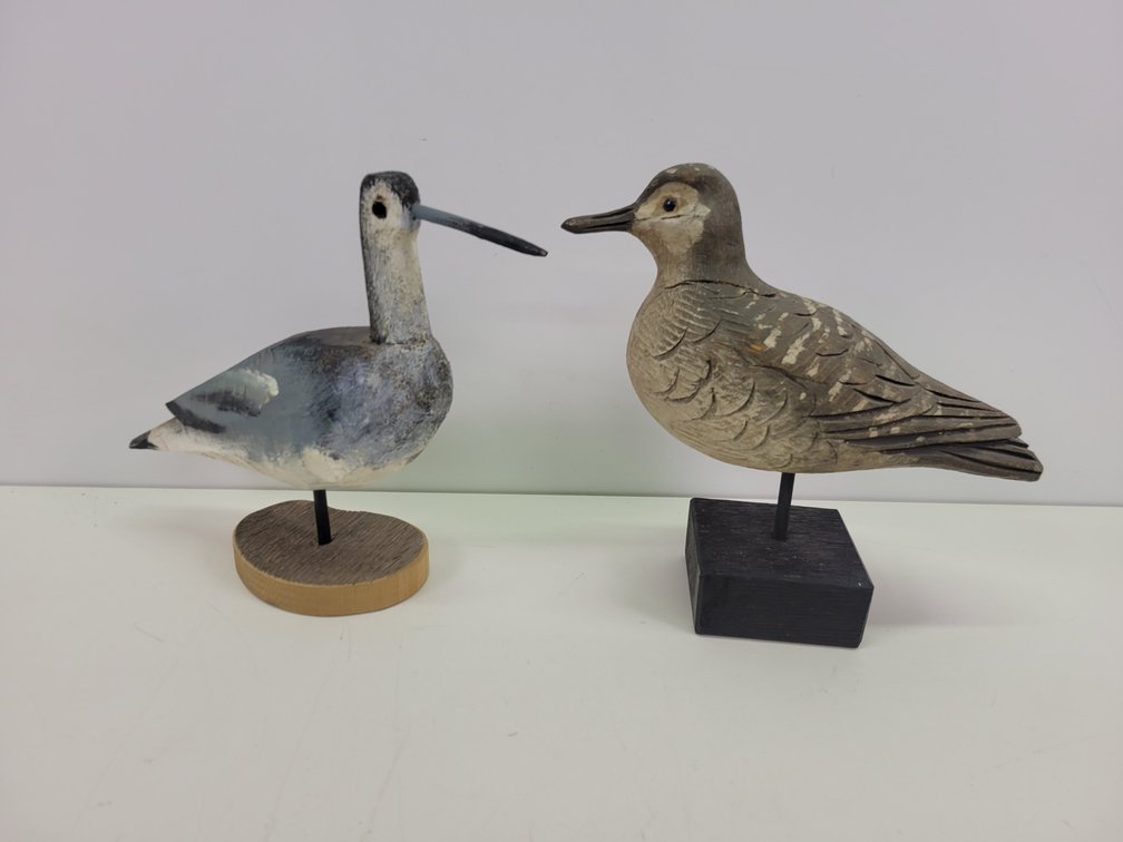 (2) Vintage Hand Carved Shorebirds