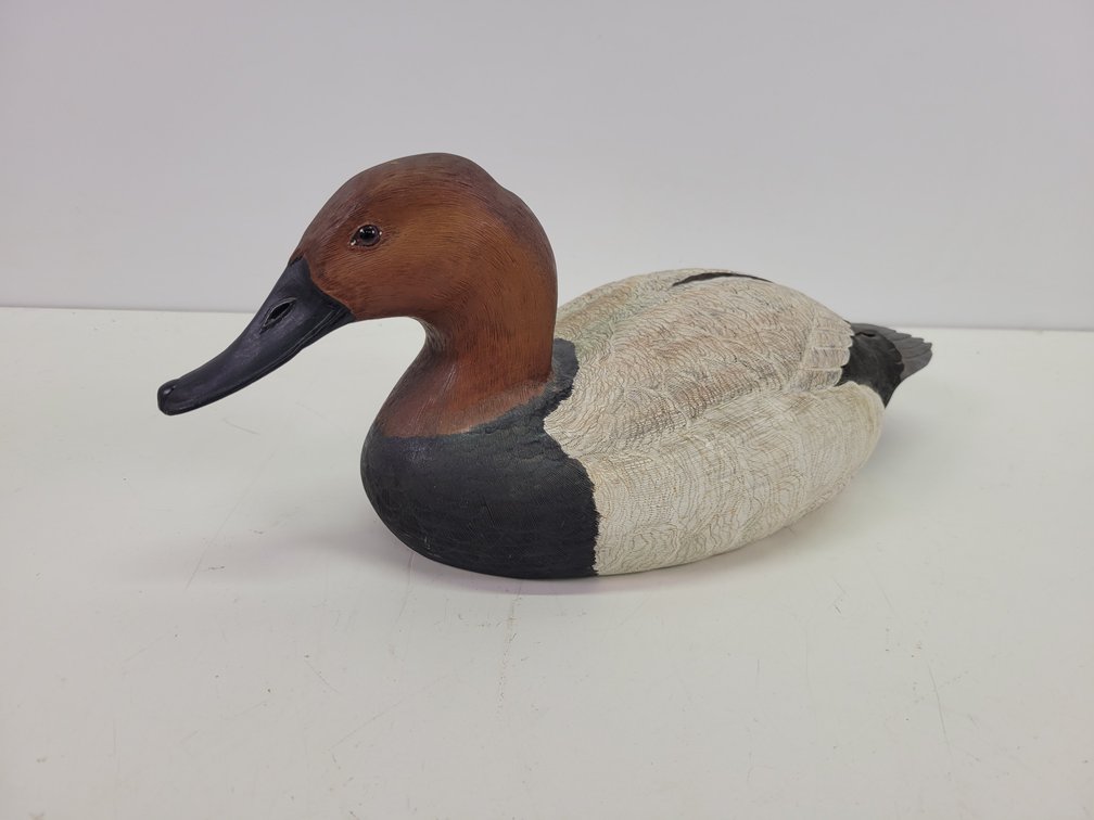 Hand-Carved Wood Canvas Back Duck Decoy