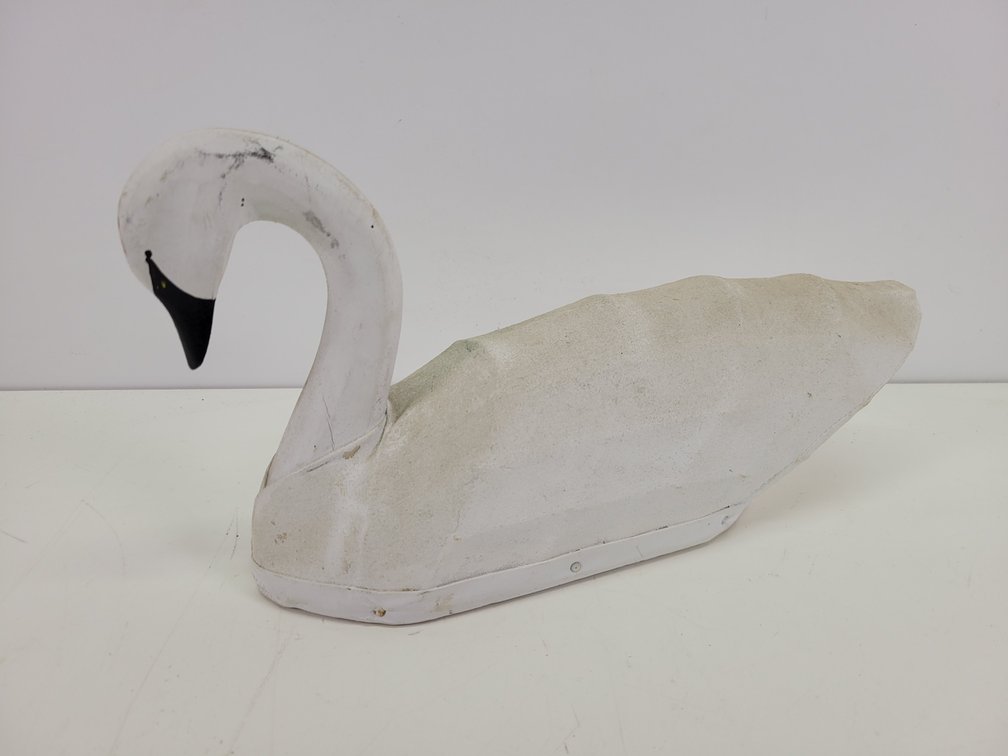 North Carolina Style Canvas Over Wire Frame 1/3 Size Swan Decoy