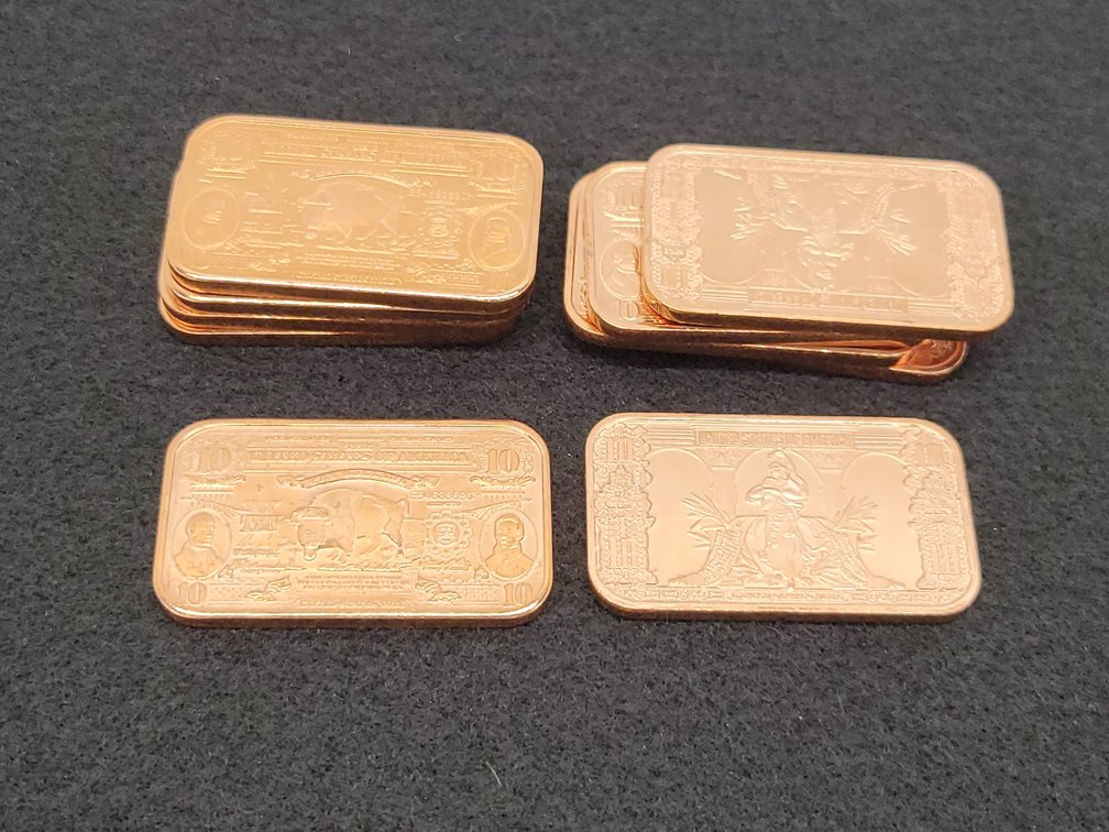 (10) 1oz Copper Bars