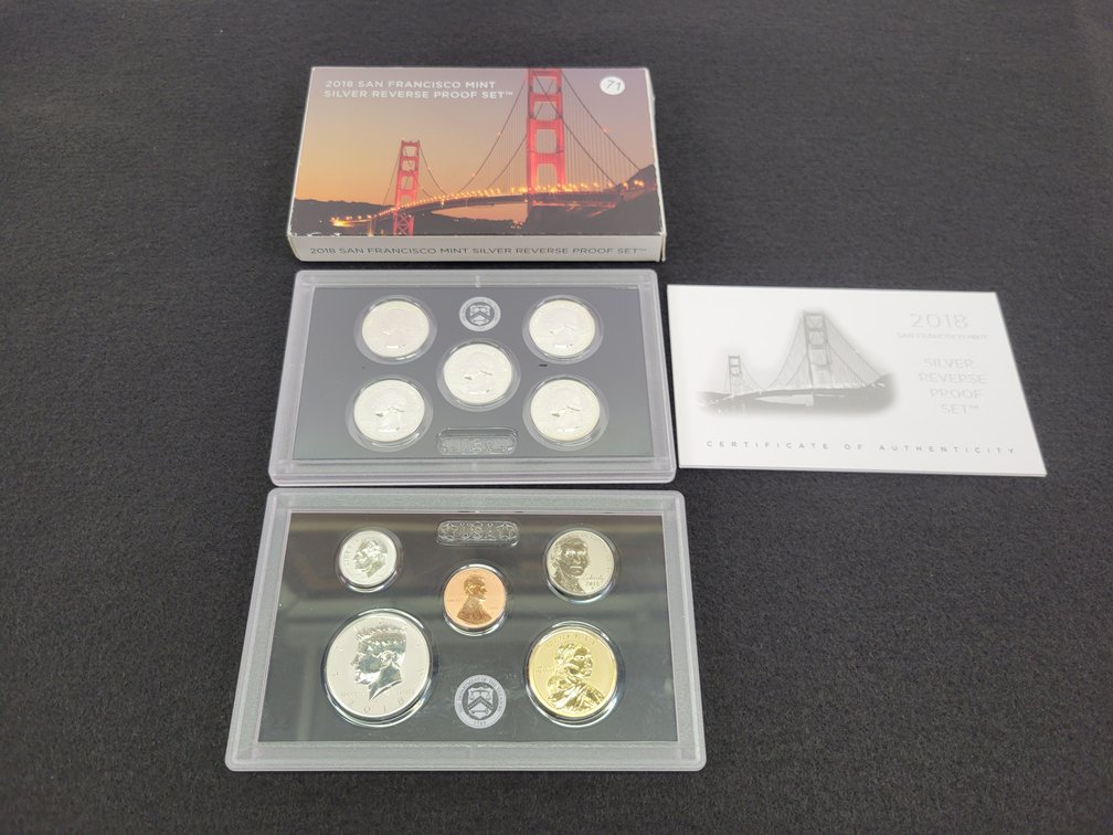 2018 US Mint Reverse Silver Proof Mint Set - 90% Silver Half, Quarter and Dime