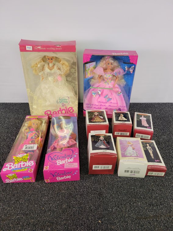 (4) Special Edition Barbie Dolls & (6) Hallmark Ornaments