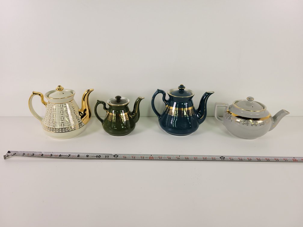 (4) Mid-Century HALL Pottery Teapots