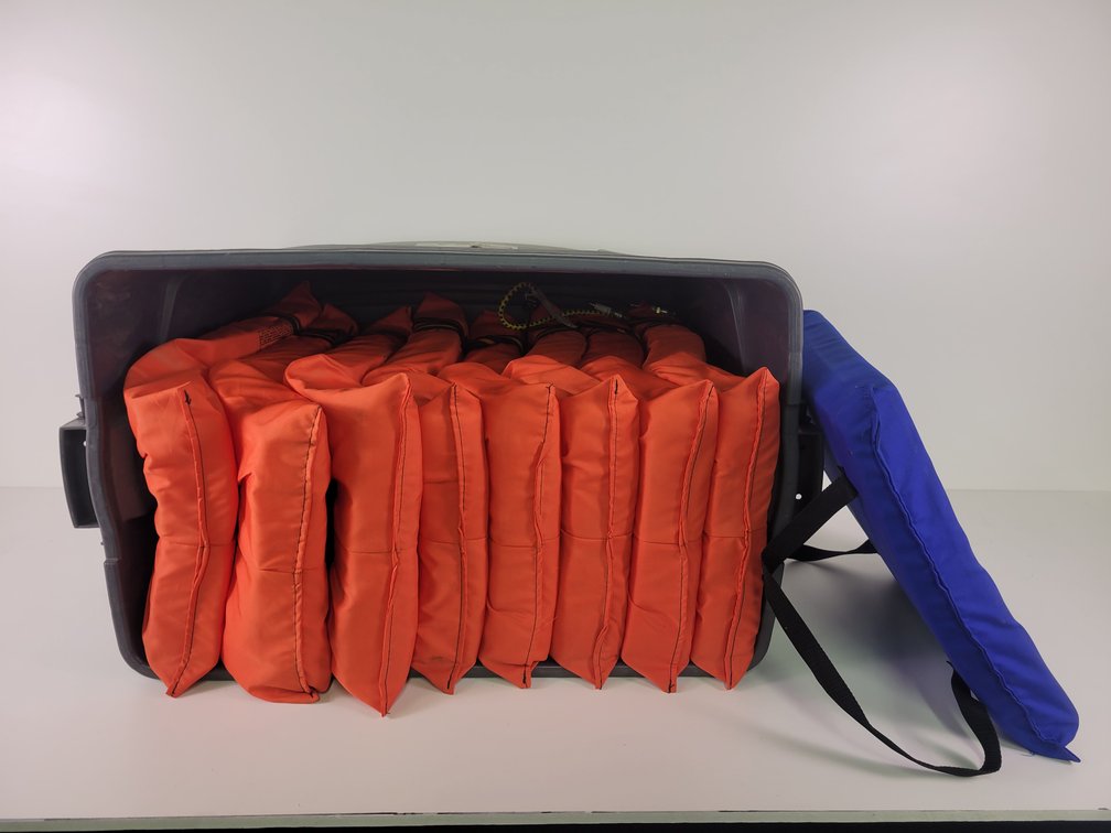 (8) Life Preservers, Floating Cushion and Fire Extinguisher