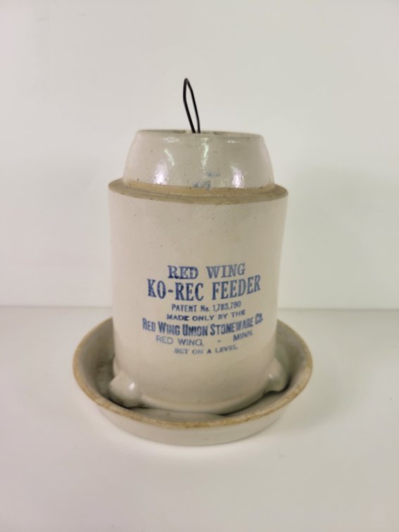 Antique Red Wing Stoneware KO-REC Feeder