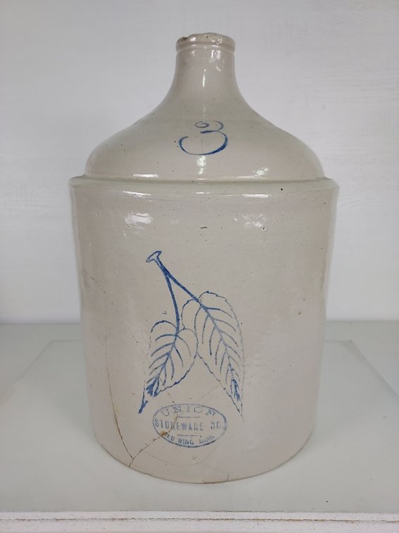 3 Gallon Birch Leaf Union Stoneware Co. Shoulder Jug