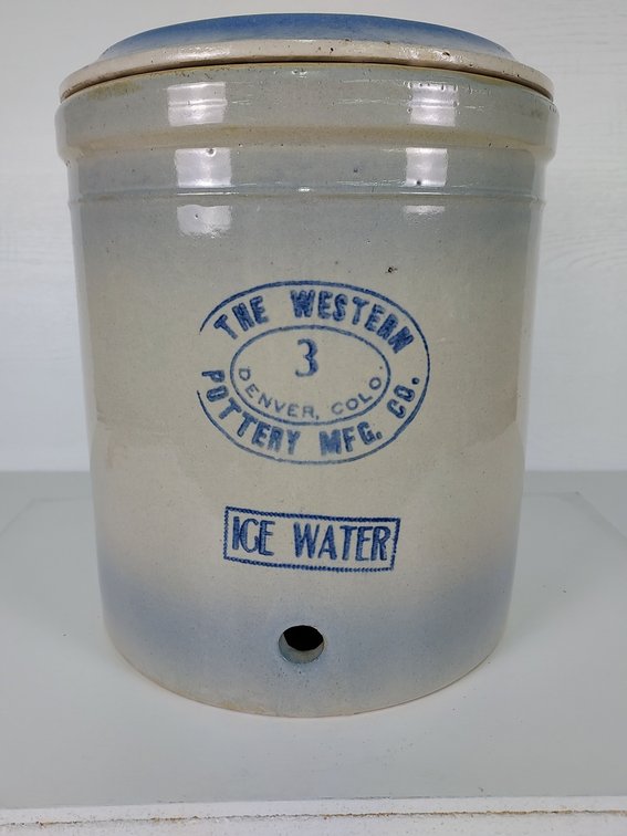 3 Gallon Western Pottery Mfg Co Ice Water Cooler with Lid