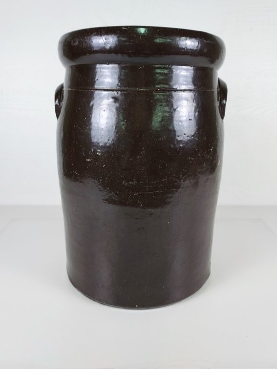 2 Gallon Brown Glazed Churn