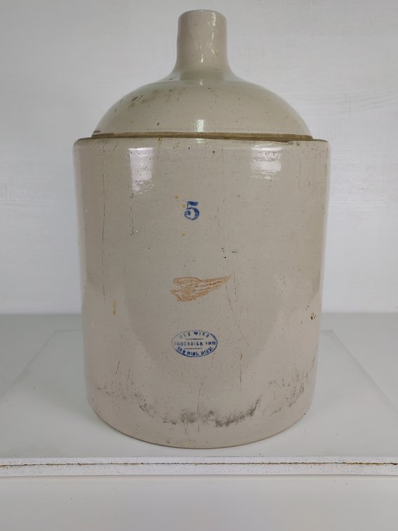 5 Gallon Red Wing Shoulder Jug - Small 5, Wing, and Oval