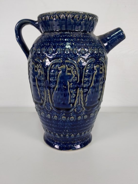 Red Wing Brushware Pitcher - Woman with Lyre Pattern