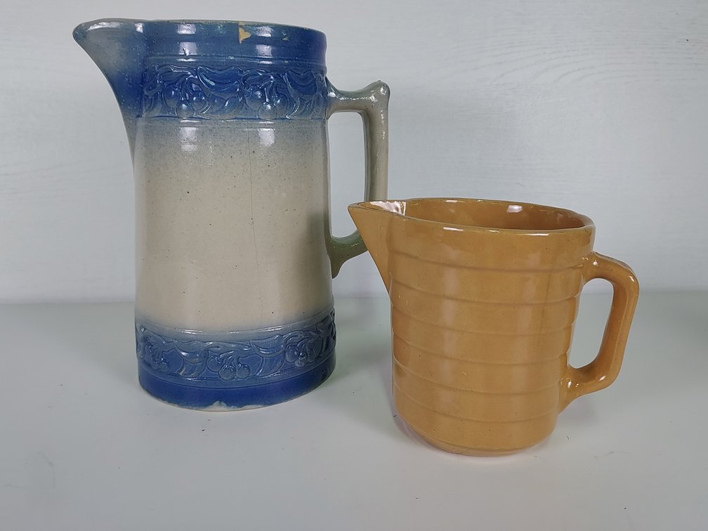 Red Wing Cherry Band Pitcher and 1949 Waseca, MN Pitcher