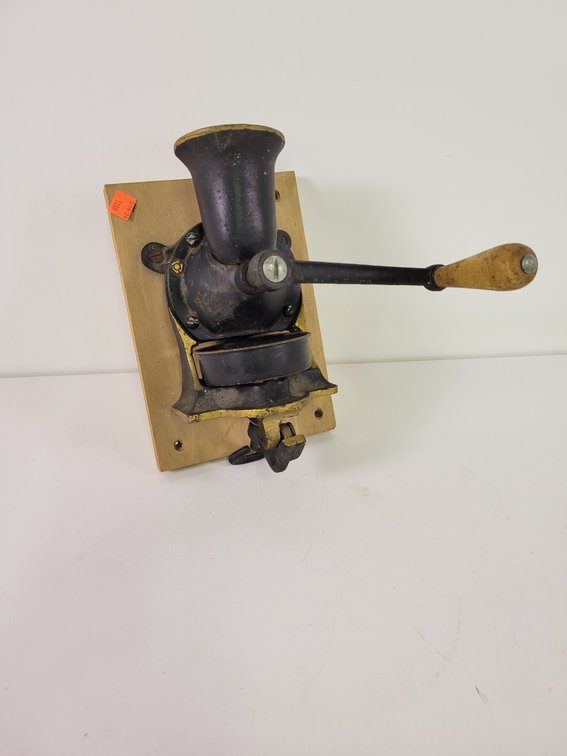 Cast Iron Coffee Grinder w/ Dish and Clamp
